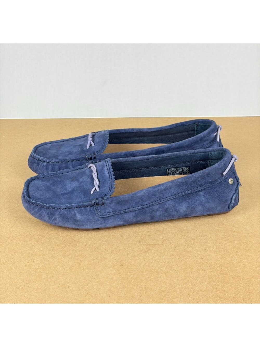 UGG Hara Leather Loafers Flats Womens 8 Slip On Casual Comfort Blue